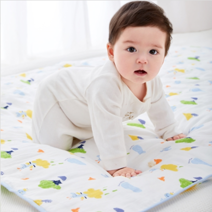 Baby Seamed Cotton Gauze Blanket (Slightly Thick)