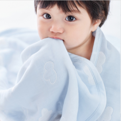 Baby 6-Layer Cotton Gauze Jacquard Blanket *blue cloud