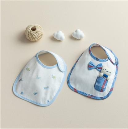 Baby Bib *White+Blue