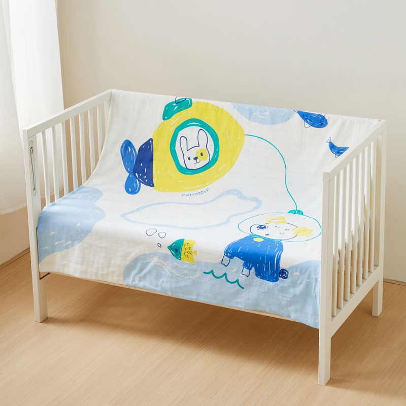 Baby Gauze Anti-bacterial Summer Quilt, *marine defender