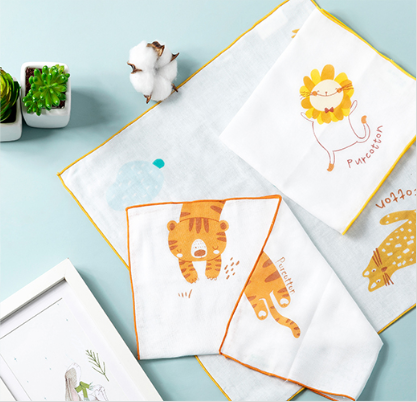 Baby Hankerchief *Tiger+Cat+Lion